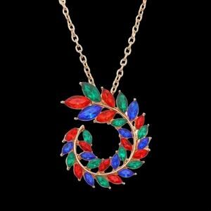 Necklace chain 20 inches Zircon Olive Branch pendant 4.3CM Fashion necklace